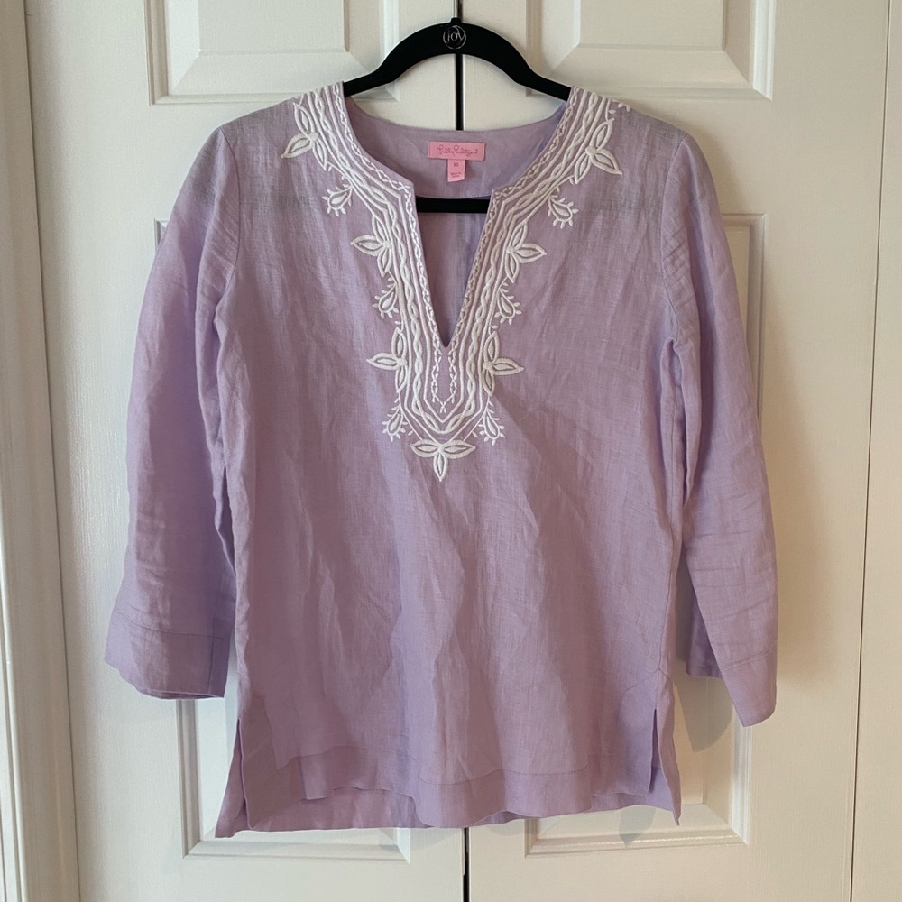 Lilly Pulitzer Amelia Island Linen Lilac Tunic